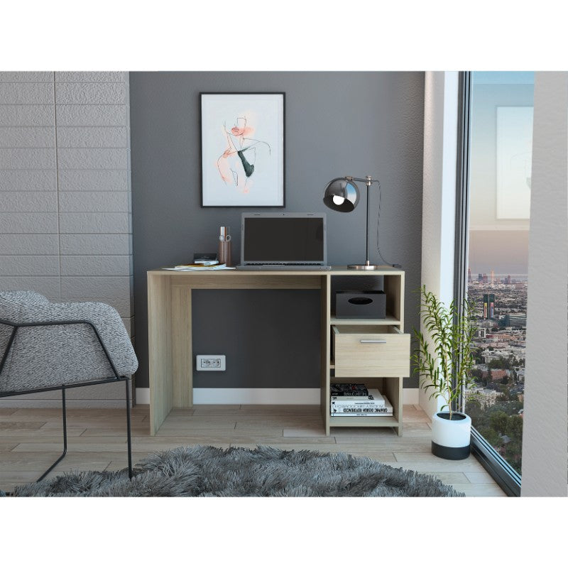 Escritorio Office, Rovere, con un cajón deslizable y varios entrepaños - vista 2