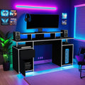 Escritorio Gamer Keria, Wengue y Blanco - vista 1
