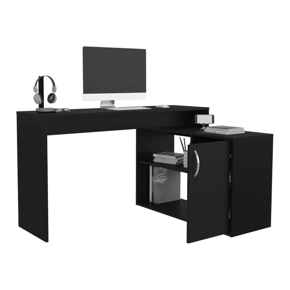 Escritorio En L Eco Una Puerta, Wengue, con amplio espacio de trabajo - vista 3