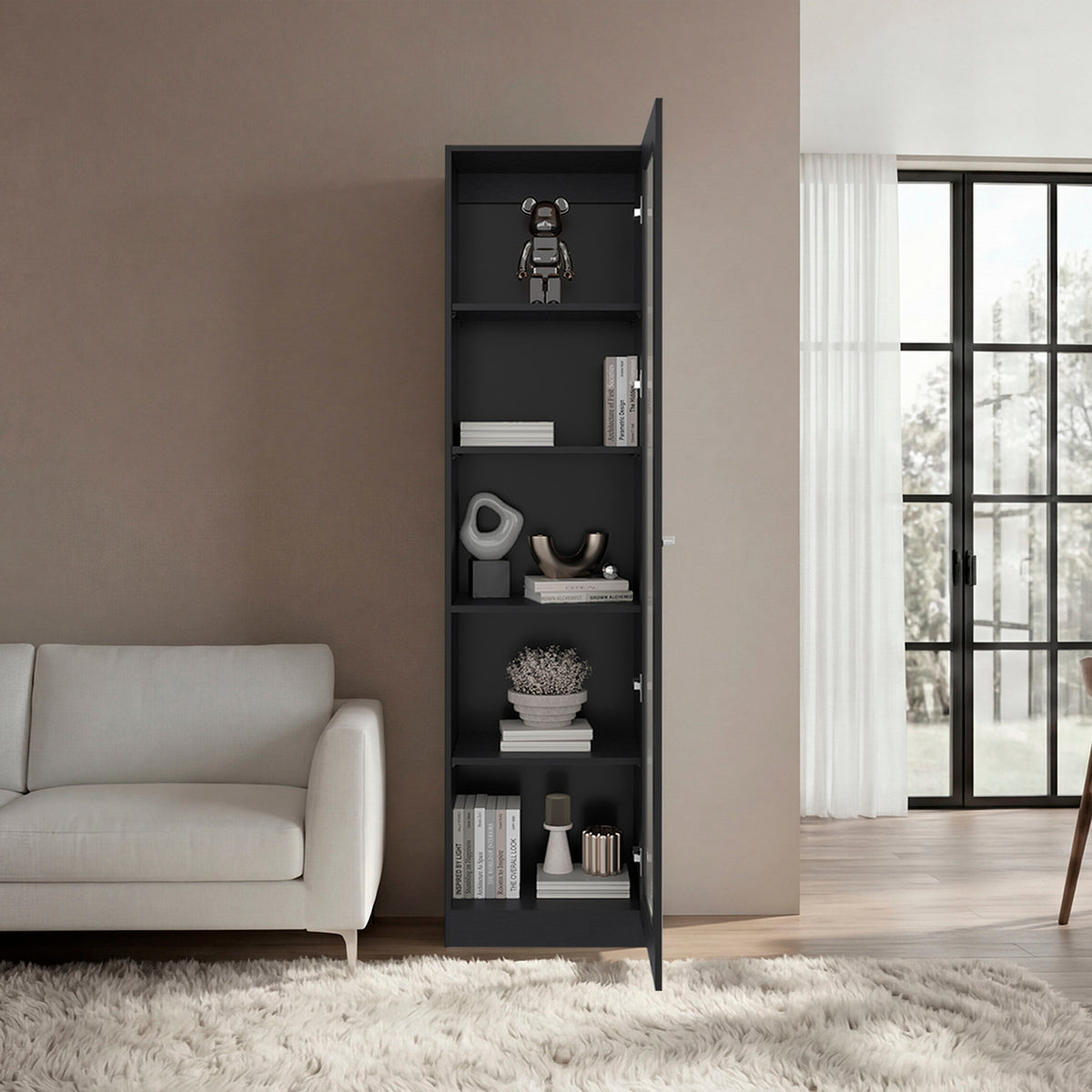 Estante Vitrina E6 Home E Una Puerta, Wengue - vista 2