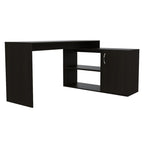 Escritorio Axis, Wengue Negro, con una puerta batiente y múltiples entrepaños - vista 4