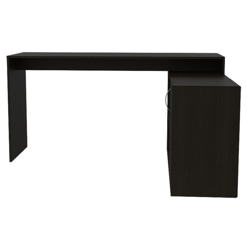 Escritorio Axis, Wengue Negro, con una puerta batiente y múltiples entrepaños - vista 6