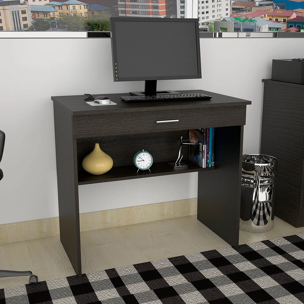 Escritorio Recto Office W-80 Con 1 Cajon - Wengue