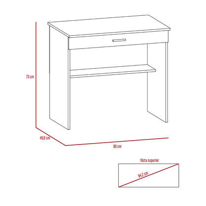 Escritorio Recto Office W-80 Con 1 Cajon - Wengue