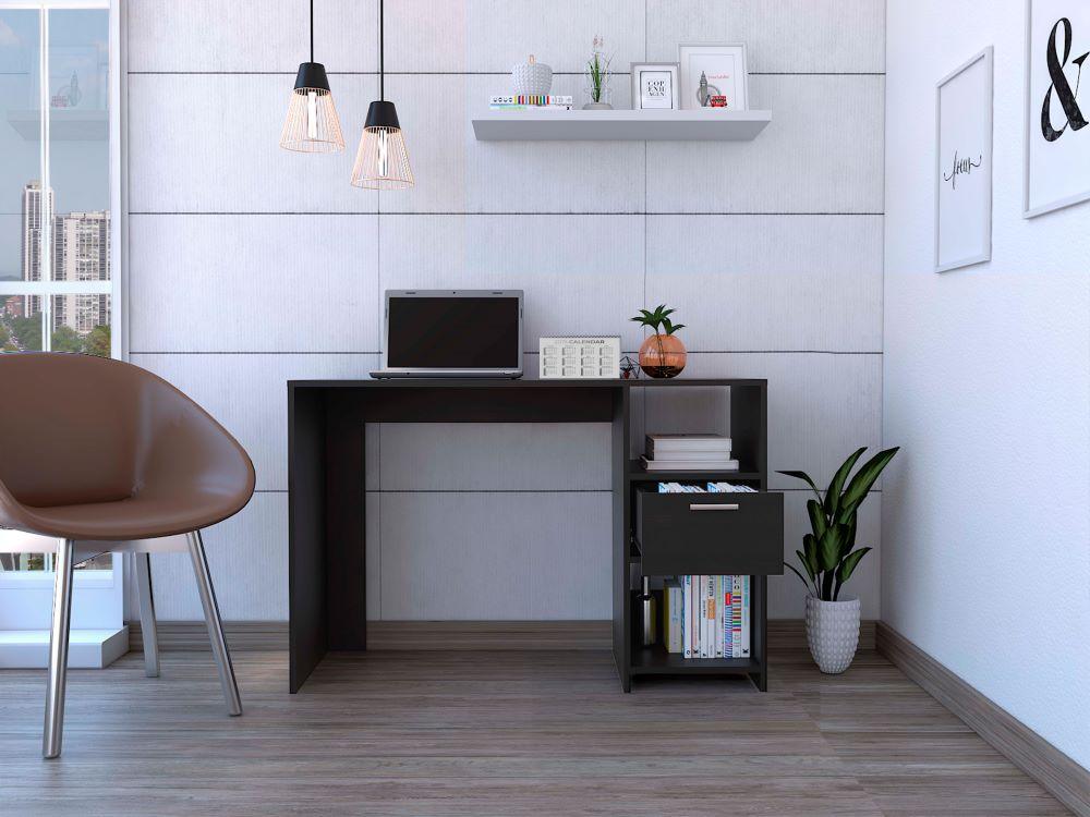 Escritorio Malasia, Wengue, con Un Cajón Archivador y Dos Entrepaños - vista 6
