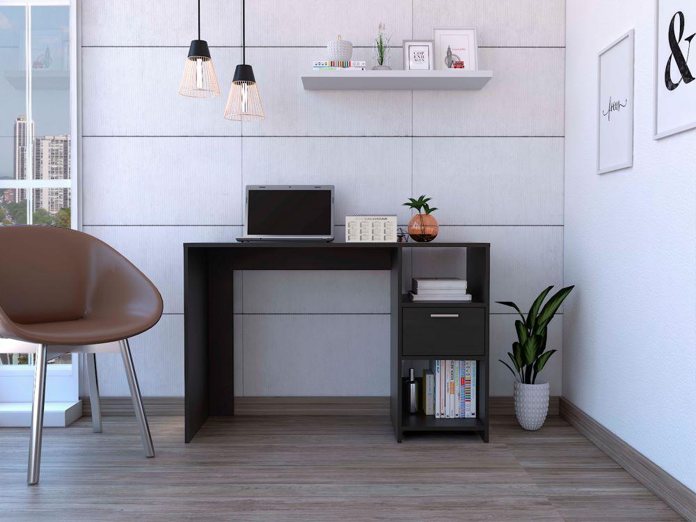 Escritorio Malasia, Wengue, con Un Cajón Archivador y Dos Entrepaños - vista 5