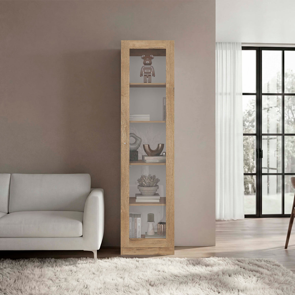 Estante Vitrina E6 Home E Una Puerta, Macadamia - vista 1