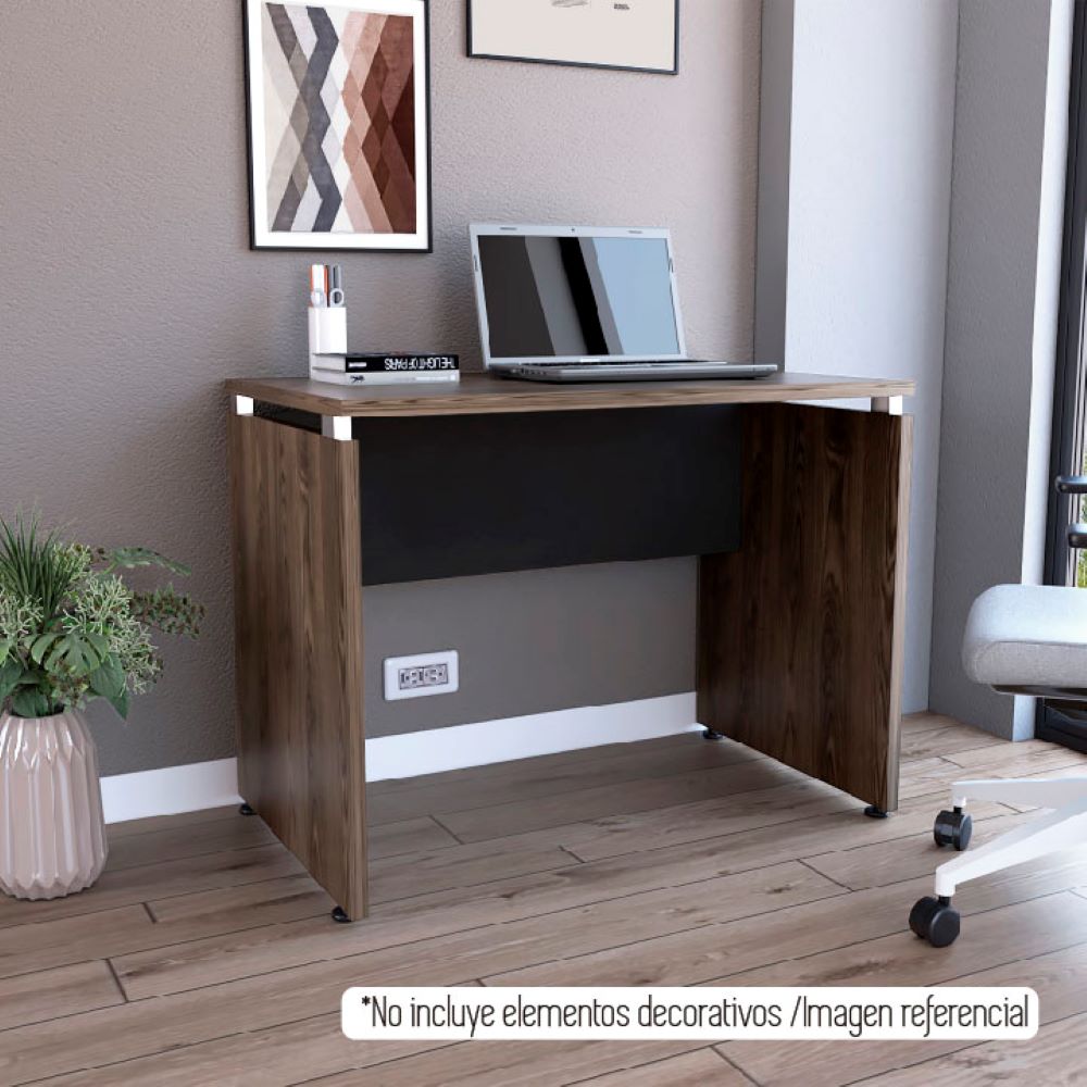 Mesa Escritorio Home Office, Negro Soft y Coñac, con amplia superficie 100 - vista 1