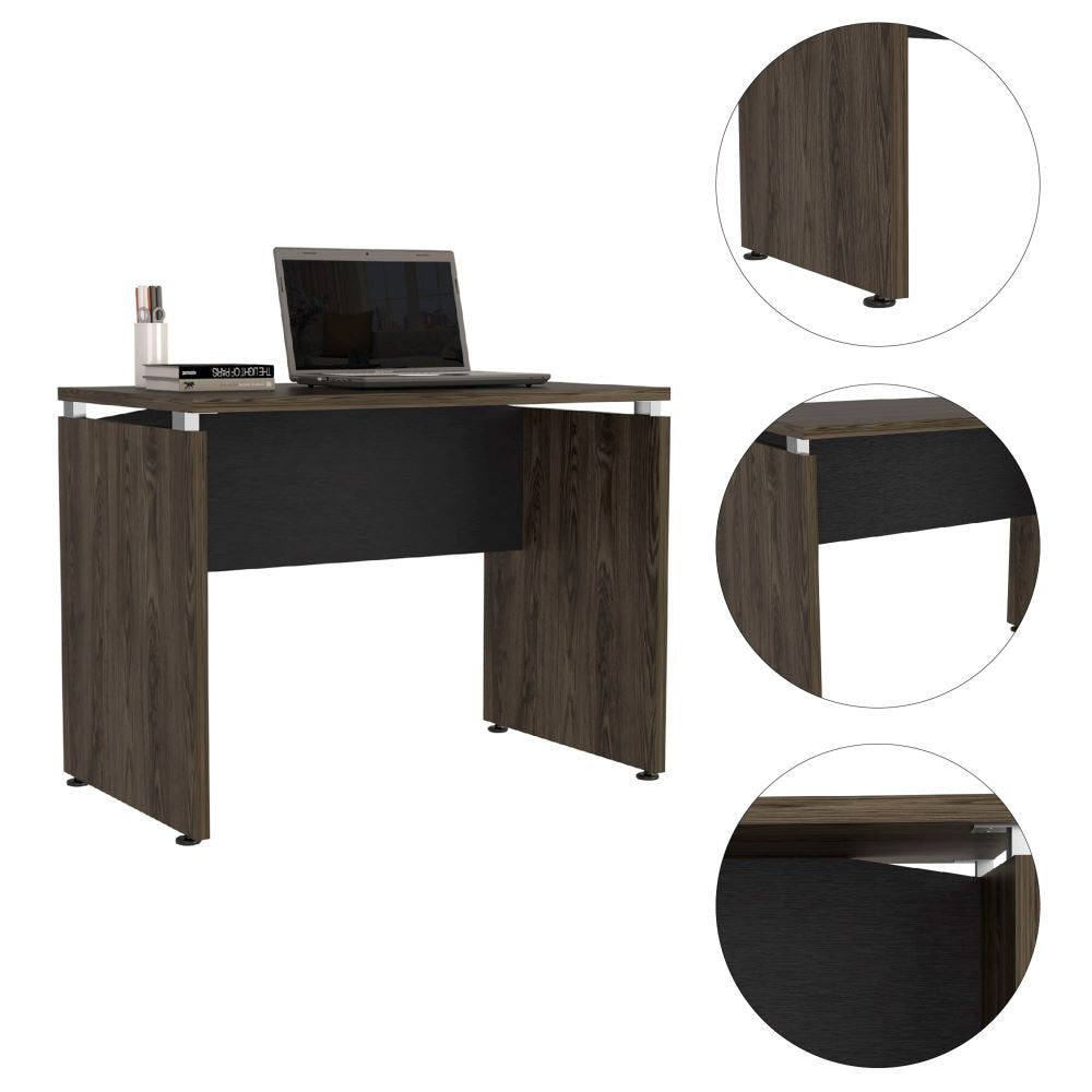 Mesa Escritorio Home Office, Negro Soft y Coñac, con amplia superficie 100 - vista 2