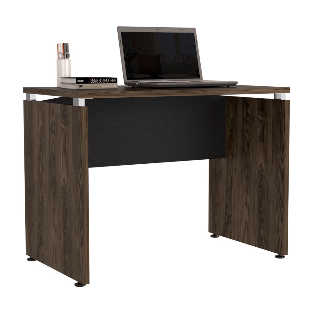 Mesa Escritorio Home Office, Negro Soft y Coñac, con amplia superficie 100 - vista 3