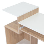 Escritorio Atlanter, Rovere y Blanco, con Bandeja Porta Teclado Deslizable y Espacio Para Artículos de Estudio - vista 7