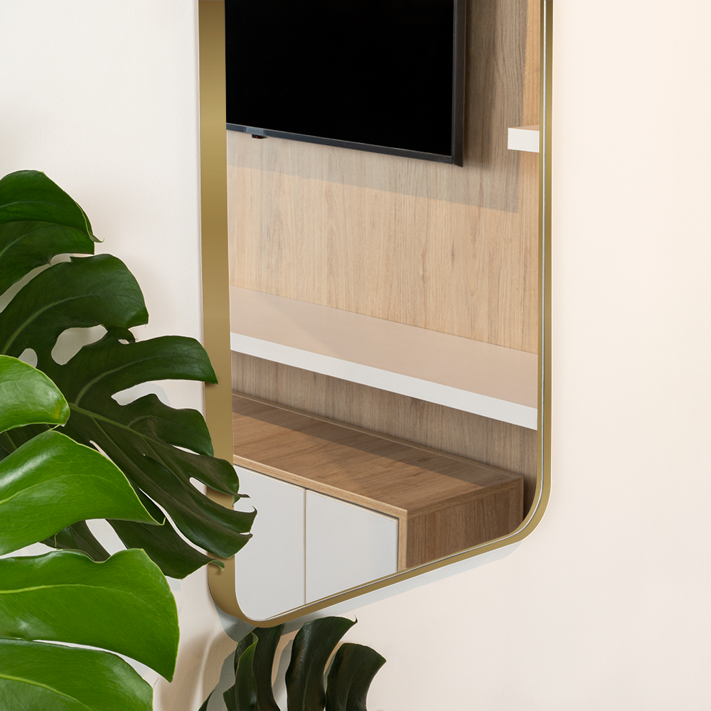 Espejo Rectangular Sussy Marco Metalico Dorado - vista 3