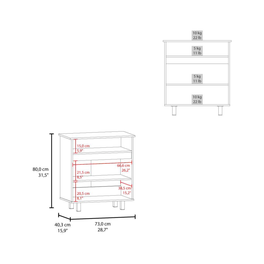 Mesa de Cocina Lona, Blanco Duqueza y Fresno Europeo, con 2 puertas abatibles y espacio para microondas - vista 8