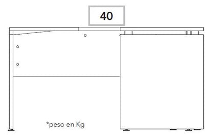 Escritorio L-160 Home Office - Negro Soft / Coñac