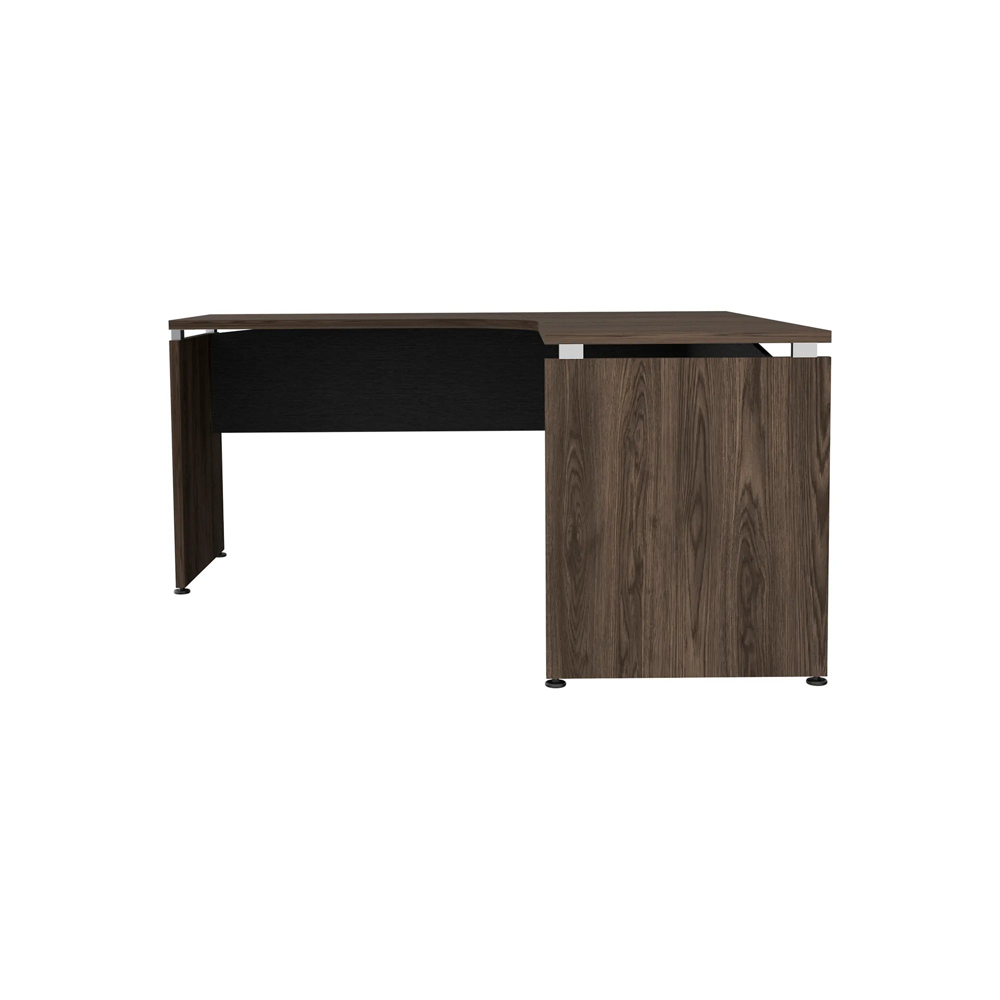 Escritorio L-160 Home Office - Negro Soft / Coñac