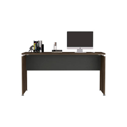Escritorio Recto M-150 Home Office - Negro Soft / Coñac