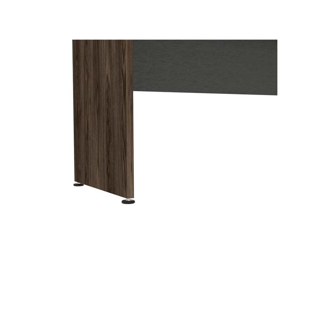 Escritorio Recto M-150 Home Office - Negro Soft / Coñac