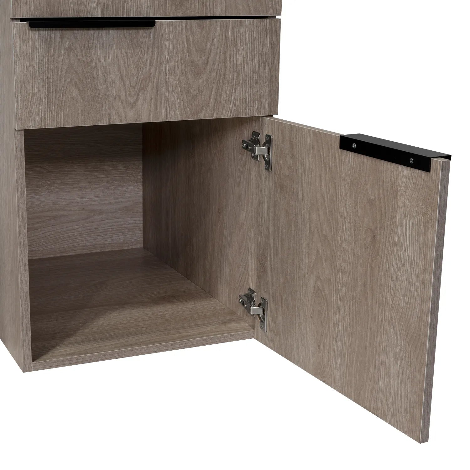 Escritorio Recto 2 Cajones + 1 Puerta Office W-142 - Ceniza / Plomo