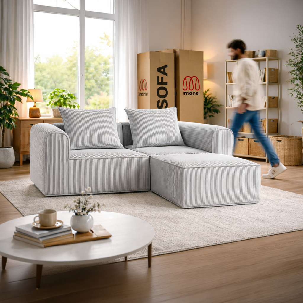 MONS NODO Sofá Modular 2 Cuerpos + Pouf
