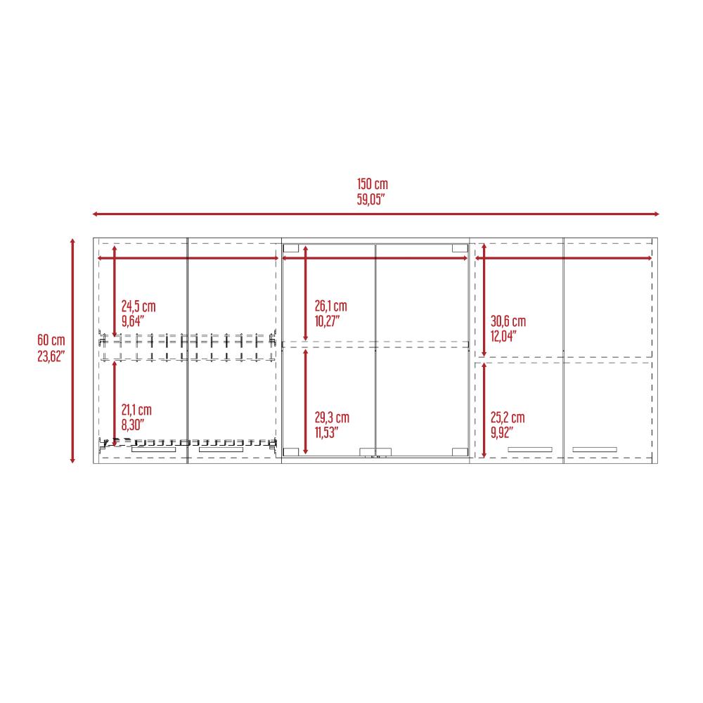 Gabinete Superior Vega, Blanco Duqueza, con amplio espacios espacios para guardar utensilios de cocina - vista 8