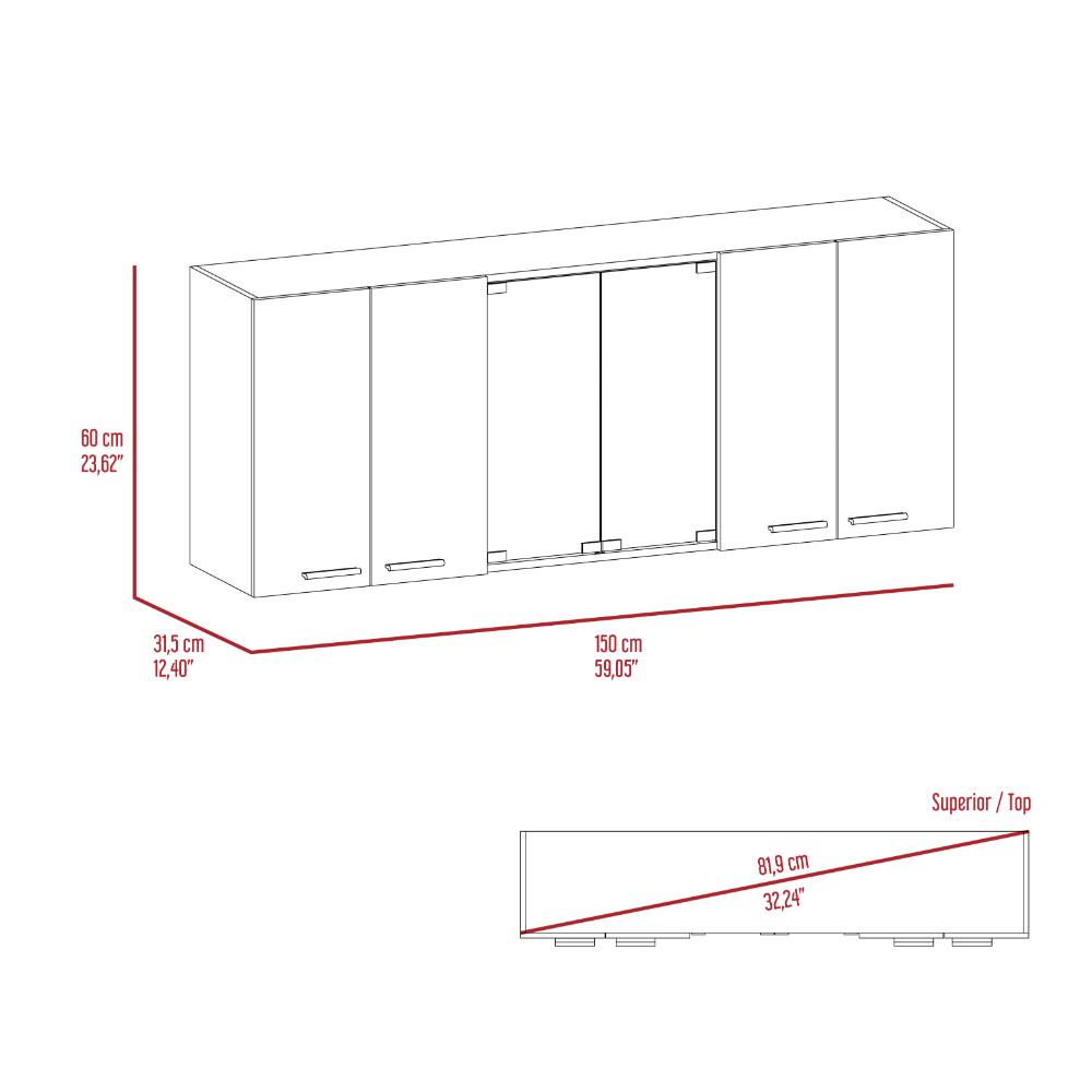 Gabinete Superior Vega, Blanco Duqueza, con amplio espacios espacios para guardar utensilios de cocina - vista 9