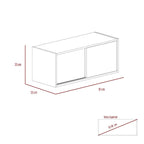 Gabinete Note, Blanco Hg y Miel, con dos puertas deslizables y cajón interior - vista 8