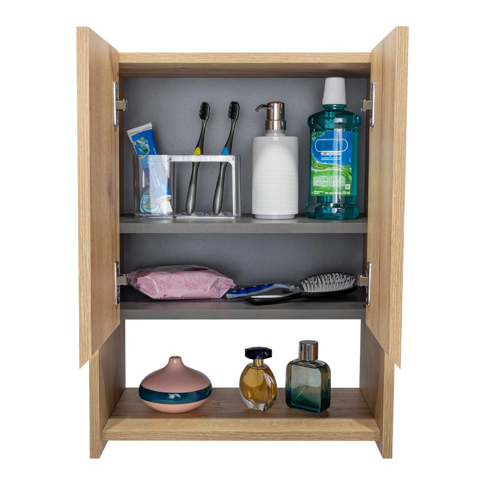 Botiquin Para Baño Ventus Con Espejo, Duna Y Plomo - vista 7