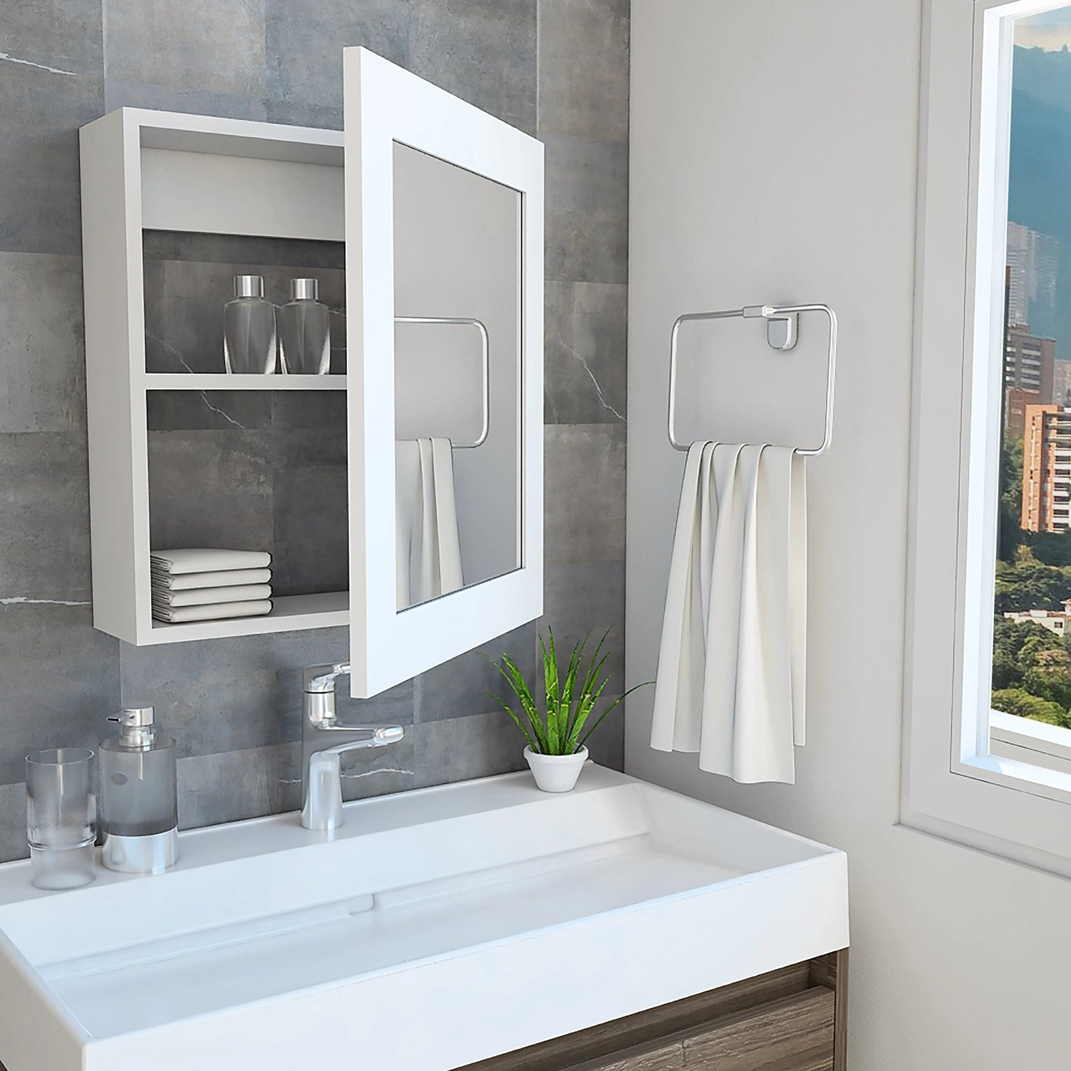 Botiquin Bath 47-B 1 Puerta Con Espejo- Blanco