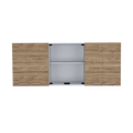 Gabinete Superior Vega, Miel y Blanco, incluye entrepaño móvil central y dos puertas de vidrio - vista 1