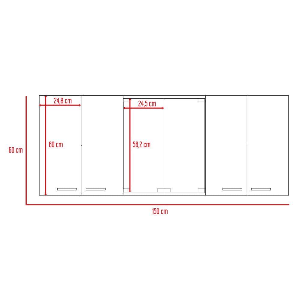 Gabinete Superior Vega, Miel y Blanco, incluye entrepaño móvil central y dos puertas de vidrio - vista 8