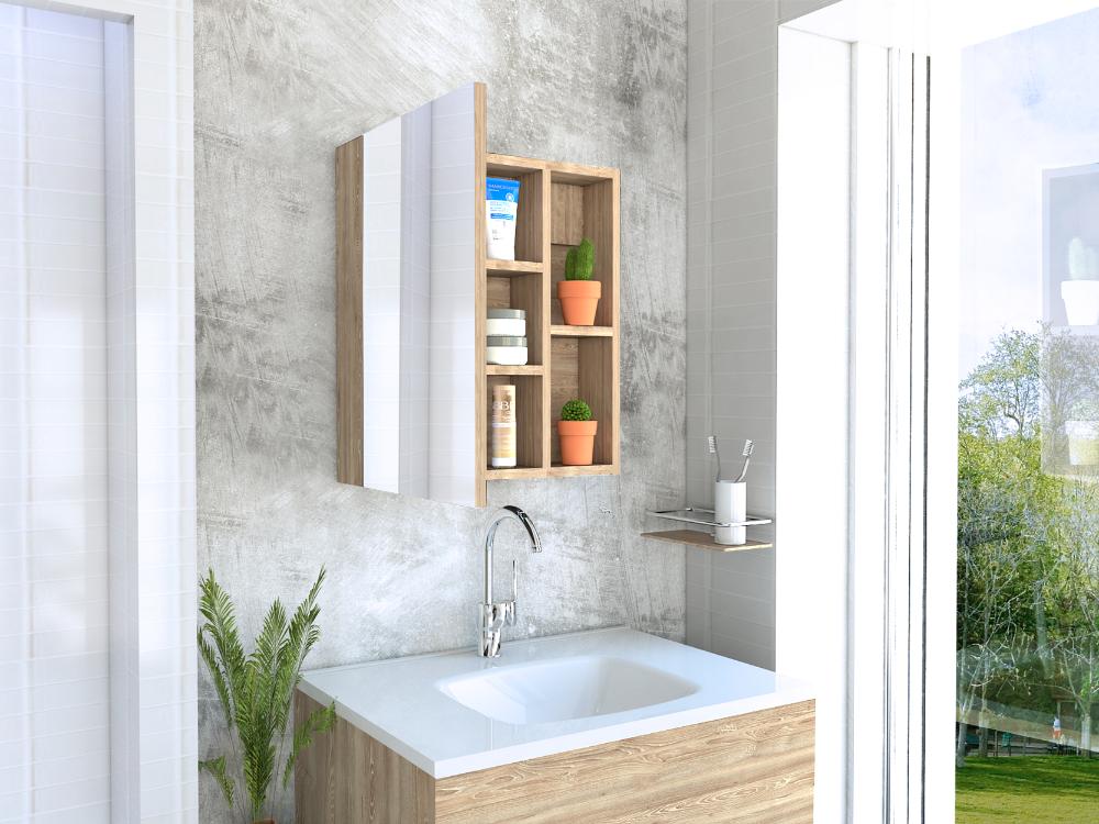 Botiquin Para Baño Labelle Con Espejo, Miel