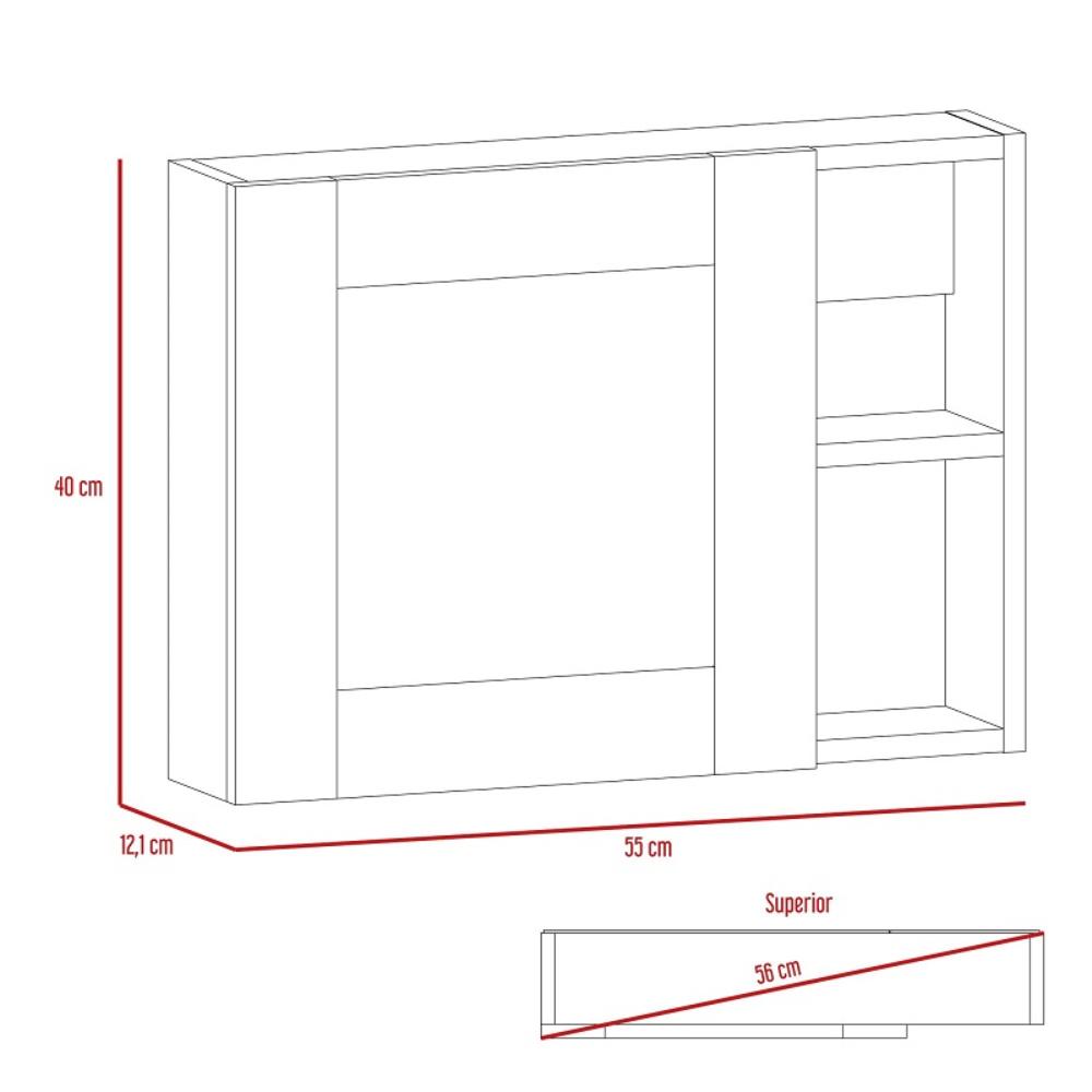 Botiquin Para Baño Cairo Con Espejo, Rovere - vista 4