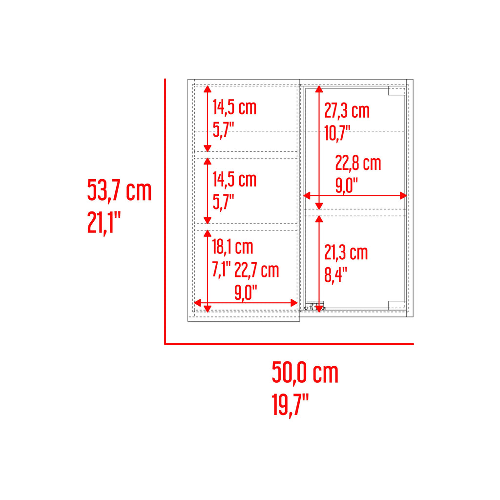 Botiquin Para Baño Miró Con Espejo, Rovere - vista 5