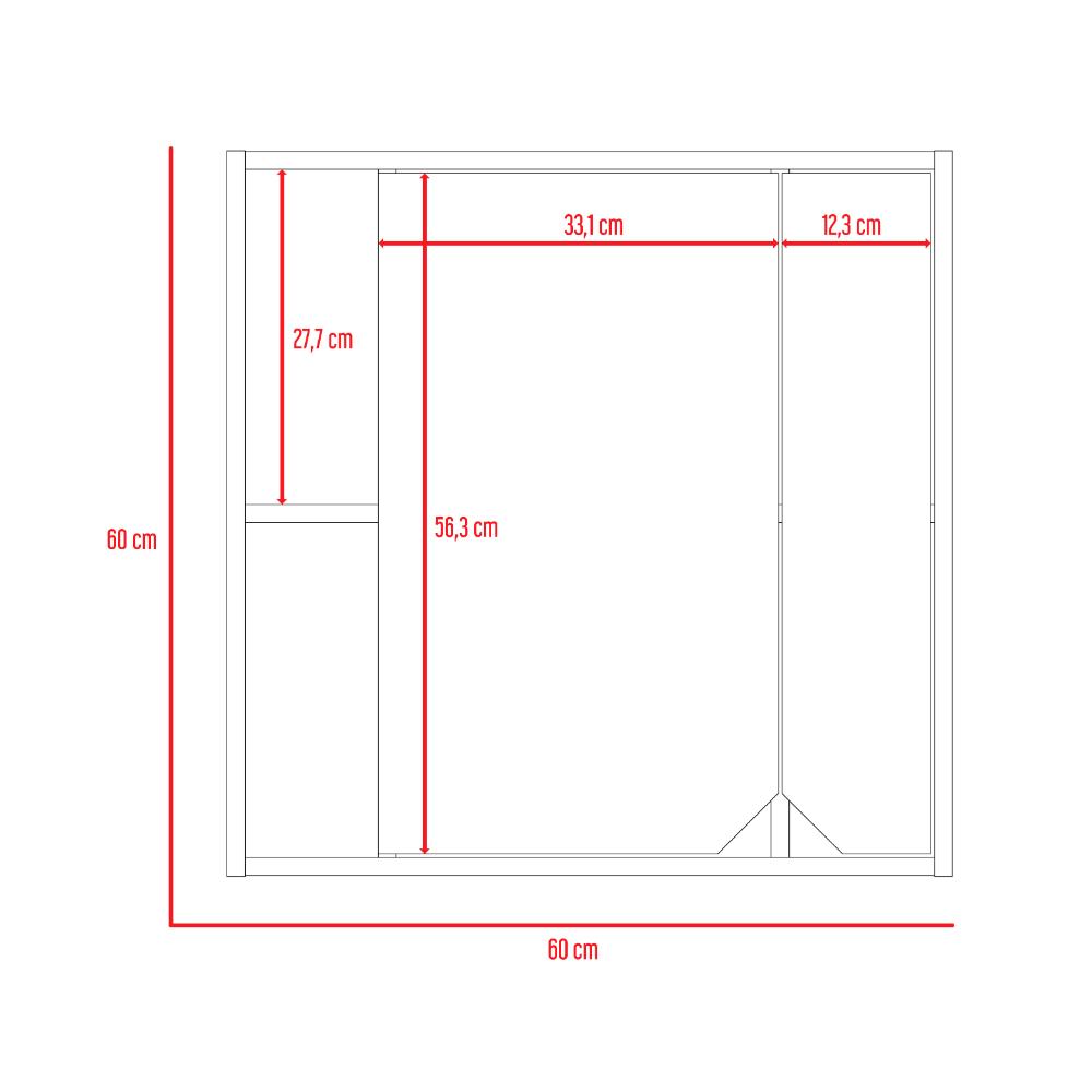 Botiquin Para Baño Ara Con Espejo, Rovere - vista 8