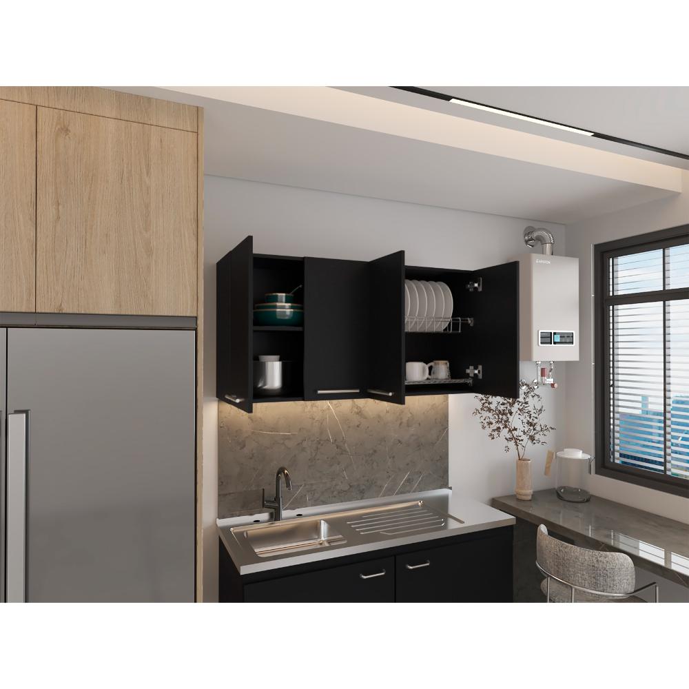 Gabinete Superior Ameralto, Wengue, con espacio para almacenar objetos incluye locero - vista 2