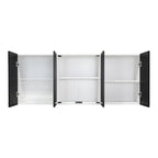 Gabinete Superior Mural, Blanco y Wengue, incluye entrepaño móvil central y dos puertas de vidrio - vista 10