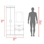 Closet Comoda Praga Tres Puertas Un Cajon, Wengue, con diseño moderno incluye Espejo - vista 16