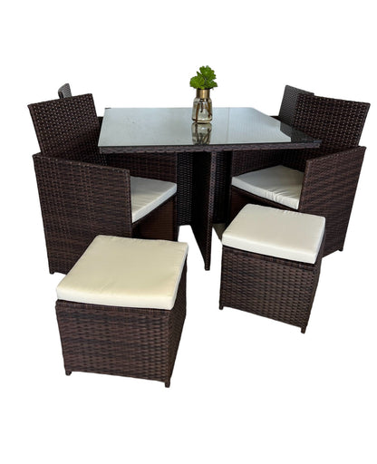 Comedor Terraza Mons Fuy 9 Piezas Café