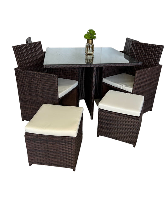 Comedor Terraza Mons Fuy 9 Piezas Café