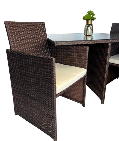 Comedor Terraza Mons Fuy 9 Piezas Café