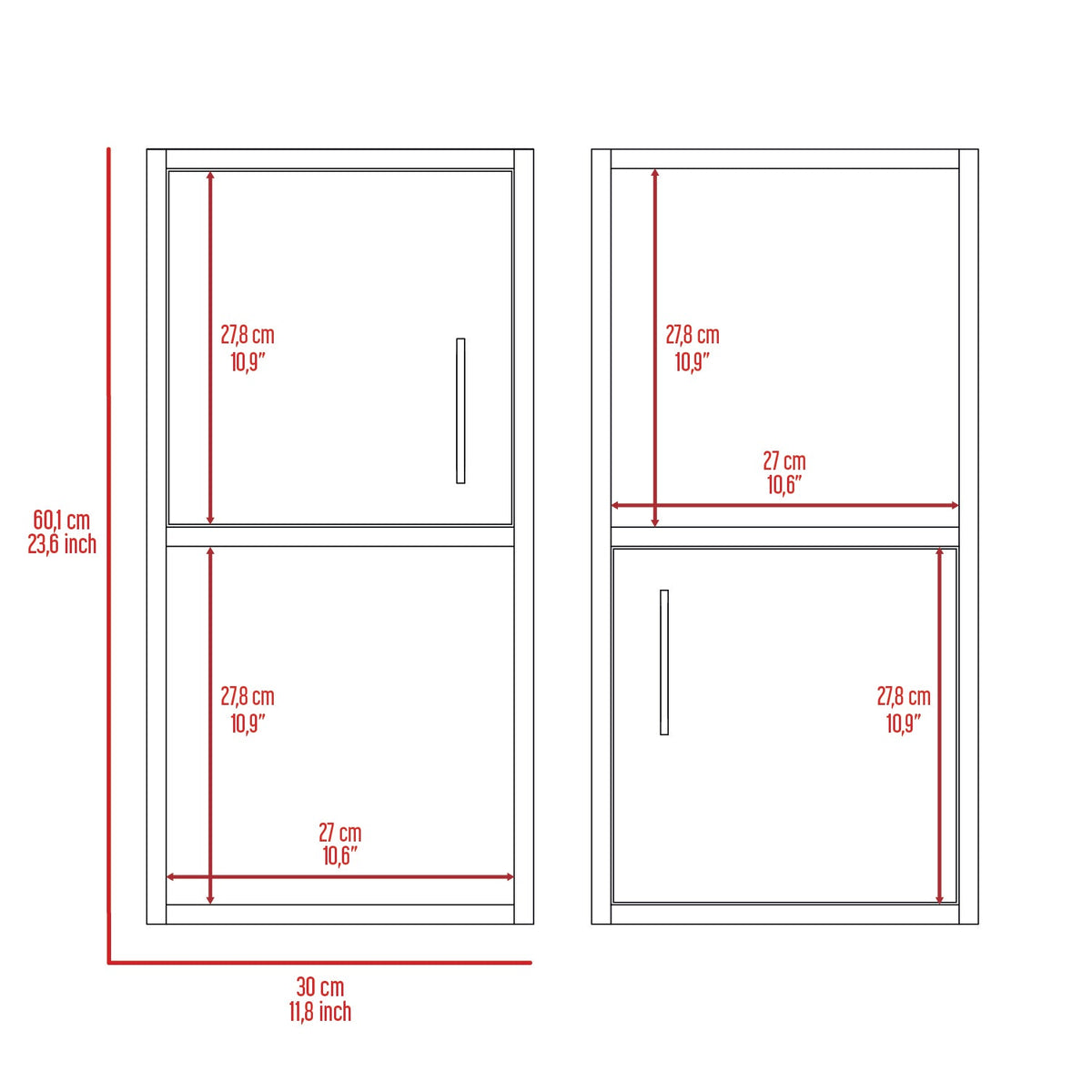 Mueble Auxiliar Bath X2, Wengue, con puerta batiente y variedad de entrepaños para colocar objetos de aseo - vista 5