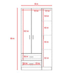 Closet América, Nogal y Blanco, con Dos Cajones y Variedad de Entrepaños - vista 14