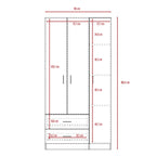 Closet América, Café Claro y Blanco, con Dos Cajones y Variedad de Entrepaños - vista 14