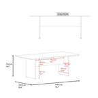 Mesa De Reunion Rectangular M 200 Home Office, Negro Soft y Cartagena - vista 7