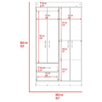 Clóset Houston, Cartagena y Wengue , con Cuatro Puertas Batientes y Dos Cajones con Amplio Espacio de Almacenamiento - vista 8