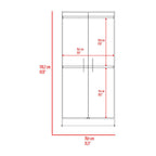 Combo para Habitación Sofi, Fresno Europeo y Blanco, incluye Closet -Organizador y Mesa de Noche - vista 10