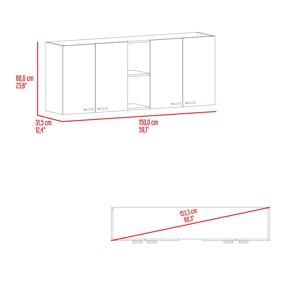 Gabinete Superior Estrella, Wengue, con cuatro puertas batientes - vista 9