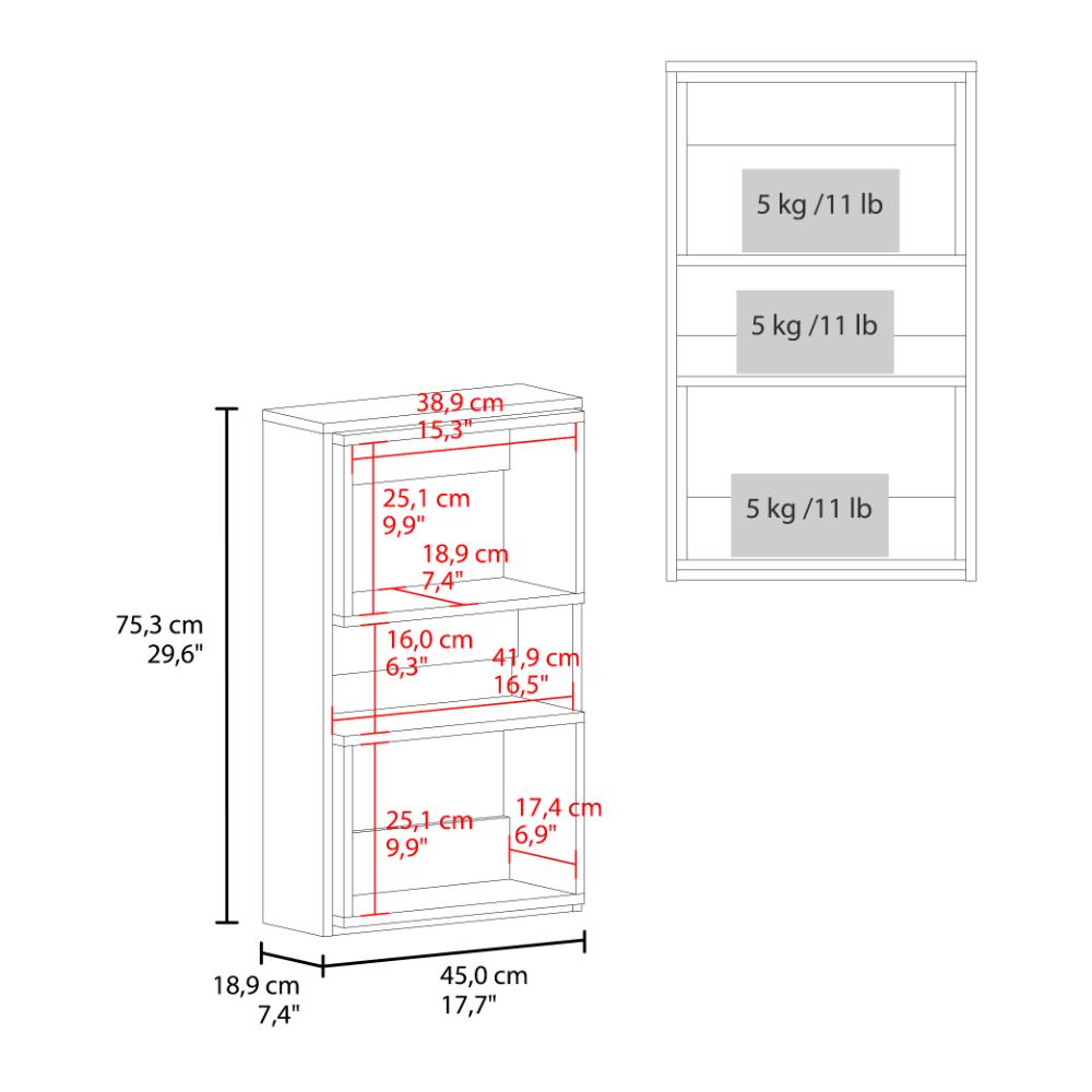 Mueble Auxiliar Muro Baño Eco, Blanco Duqueza y Wengue, con superficies para ubicar objetos - vista 7