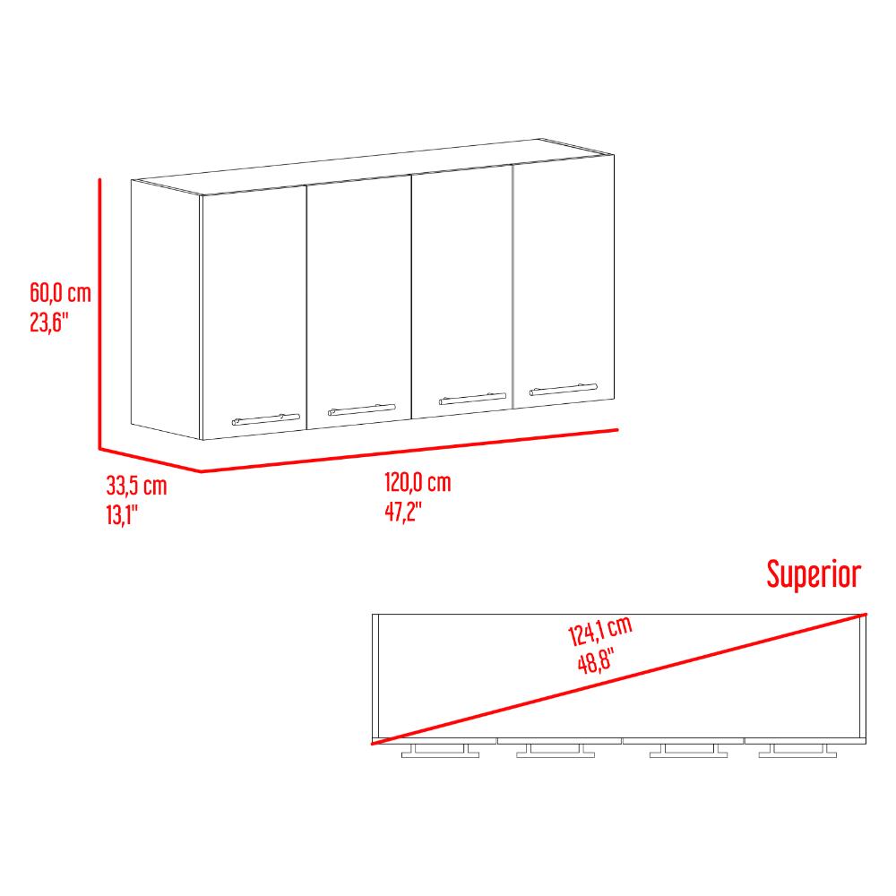 Gabinete Superior Ameralto, Wengue, con espacio para almacenar objetos incluye locero - vista 8