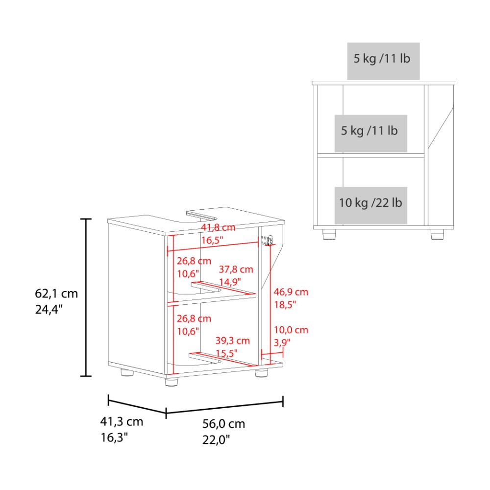 Mueble Para Lavamanos Phillips Con Una Puerta, Blanco - vista 9